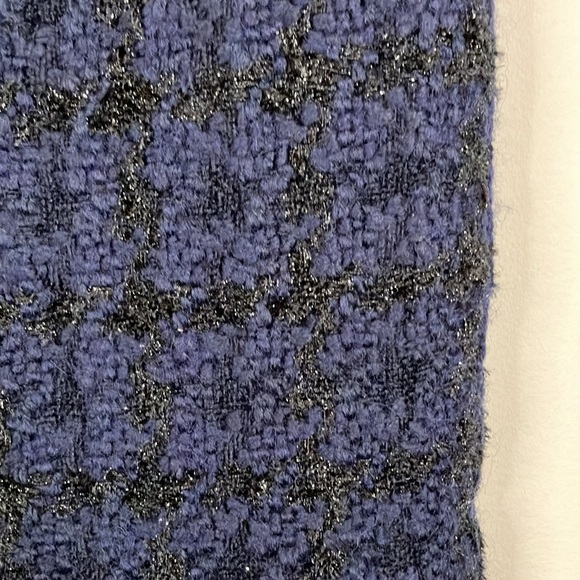 J Crew navy blue and metallic black houndstooth pencil skirt - Picture 2 of 6
